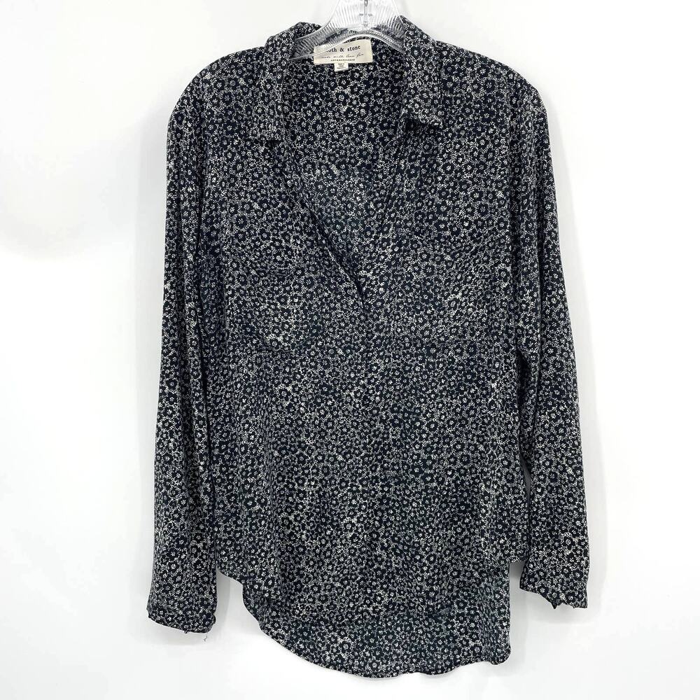 CLOTH & STONE For Anthro Shirt Womens Size S Floral Lightweight Button Down Top